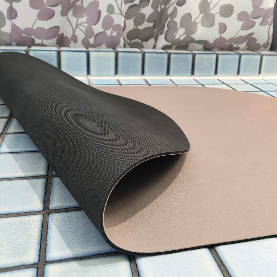 Oval Stone Grey Quikmat®-Super absorbent bath mat